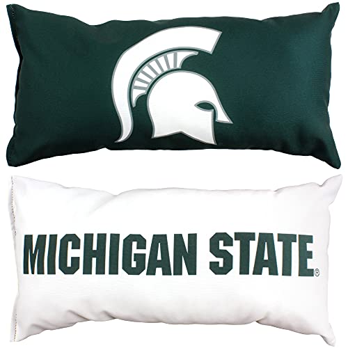College Covers Solid Color Bolster Travel Pillow, 1 Count (Pack of 1), Michigan State Spartans